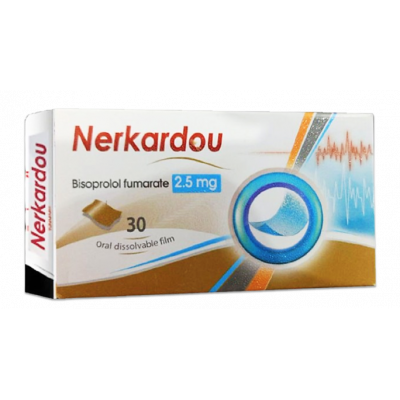 NERKARDOU 2.5 MG ODF ( BISOPROLOL FUMARATE ) 30 ORAL DISSOLVABLE FILMS NERKARDOU 2.5 MG ODF ( BISOPROLOL FUMARATE ) 30 ORAL DISSOLVABLE FILMS